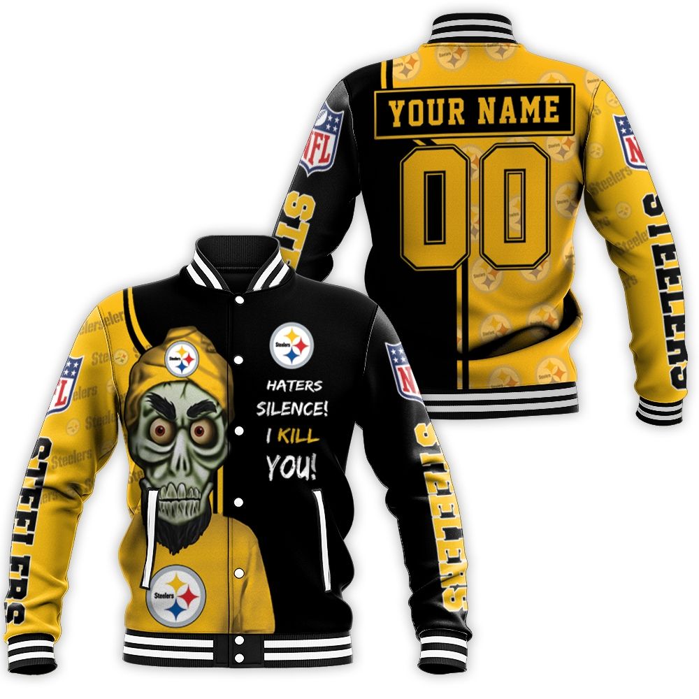 Pittsburgh Steelers Haters Silence 3d Personalized Baseball Jacket