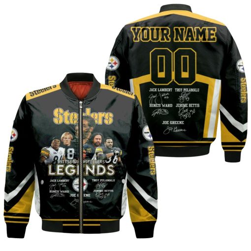 Pittsburgh Steelers Legends Signature Signed Great Players 2020 Nfl Season Jersey Personalized Bomber Jacket