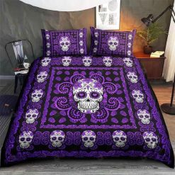 Purple Skull Bedding Set