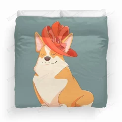 Queen Corgi Bedding Set