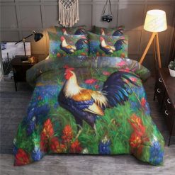 Rooster In The Flower Garden Bedding Set