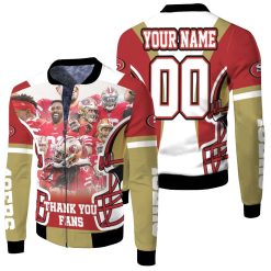 San Francisco 49ers 2021 Thank You Fans Personalized Fleece Bomber Jacket
