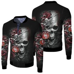 San Francisco 49ers Skull Flower For Fan Yoga Set 3d Jersey Fleece Bomber Jacket