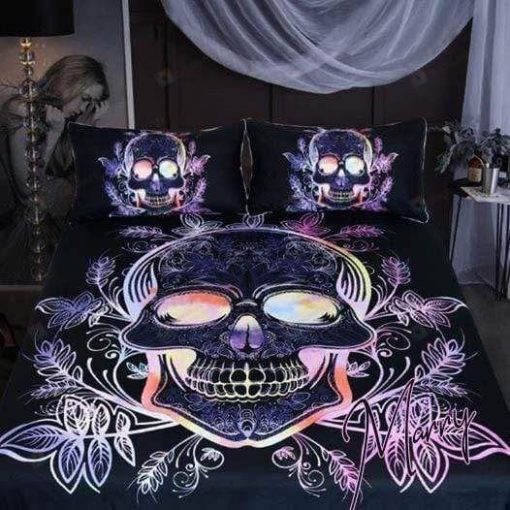 Skull Flower Color Bedding Set