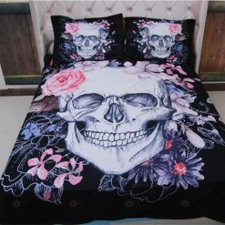 Skull Flowers Bedding Set