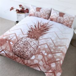 Sparkling Cooper Color Pineapple Bedding Set