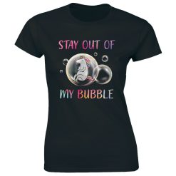 Stay Out Of My Bubble With Rainbow Unicorn Funny Unisex T-Shirt