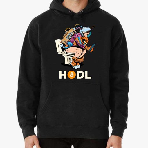 Bitcoin Astronaut Hodling Btc On Toilet T-Shirt