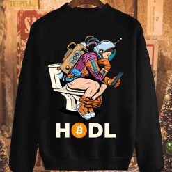 Bitcoin Astronaut Hodling Btc On Toilet T-Shirt