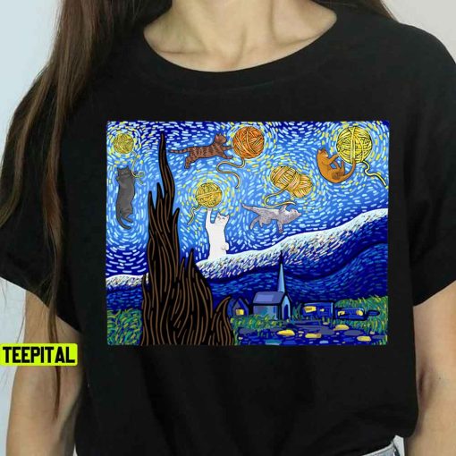 Cat Van Gogh T-Shirt