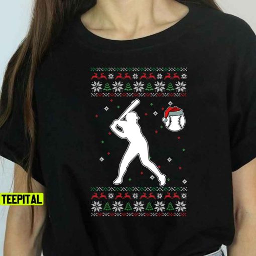 Christmas Baseball Player Christmas Ugly X-Mas T-Shirt