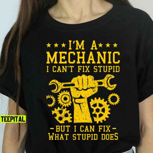 I’m A Mechanic I Can’t Fix Stupid But I Can Fix What Stupid Does T-Shirt