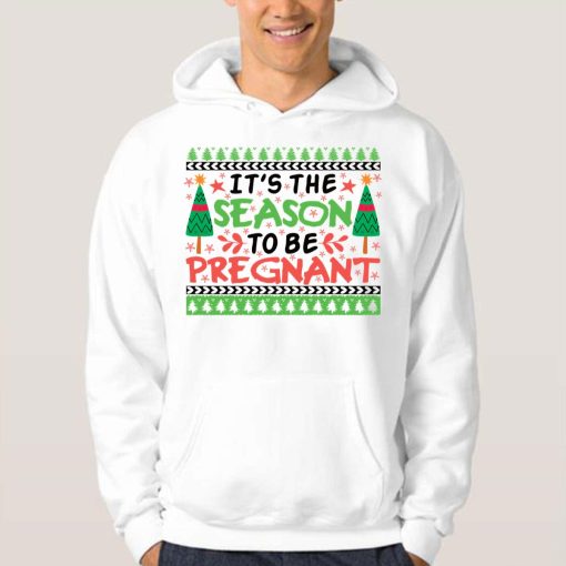 It’s The Season To Be Pregnant Baby Announcement Christmas T-Shirt