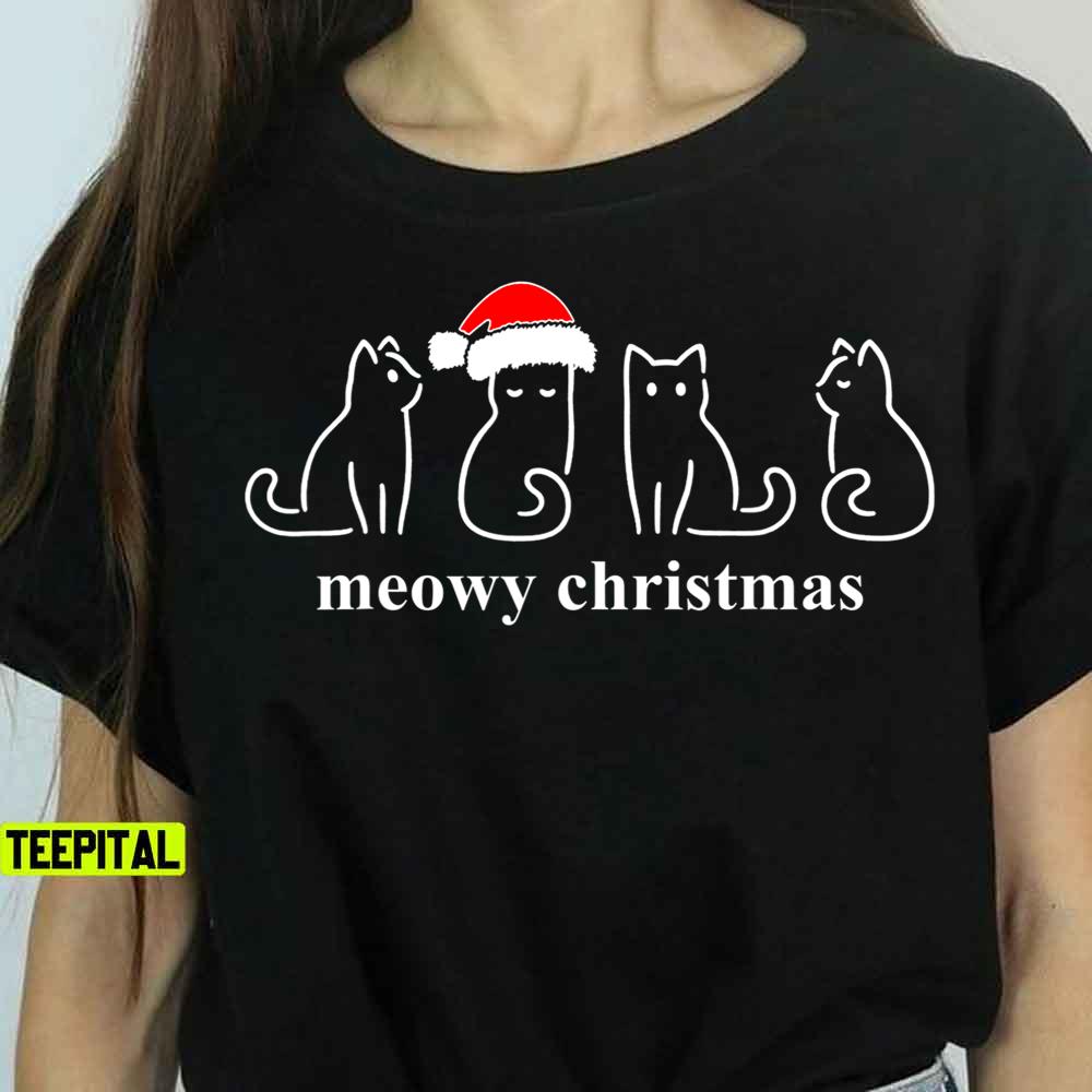 Meowy Catmas Cat Christmas Cute Kitten T-Shirt