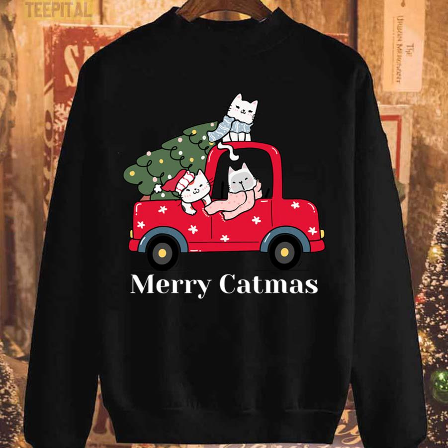 Merry Catmas Red Truck T-Shirt