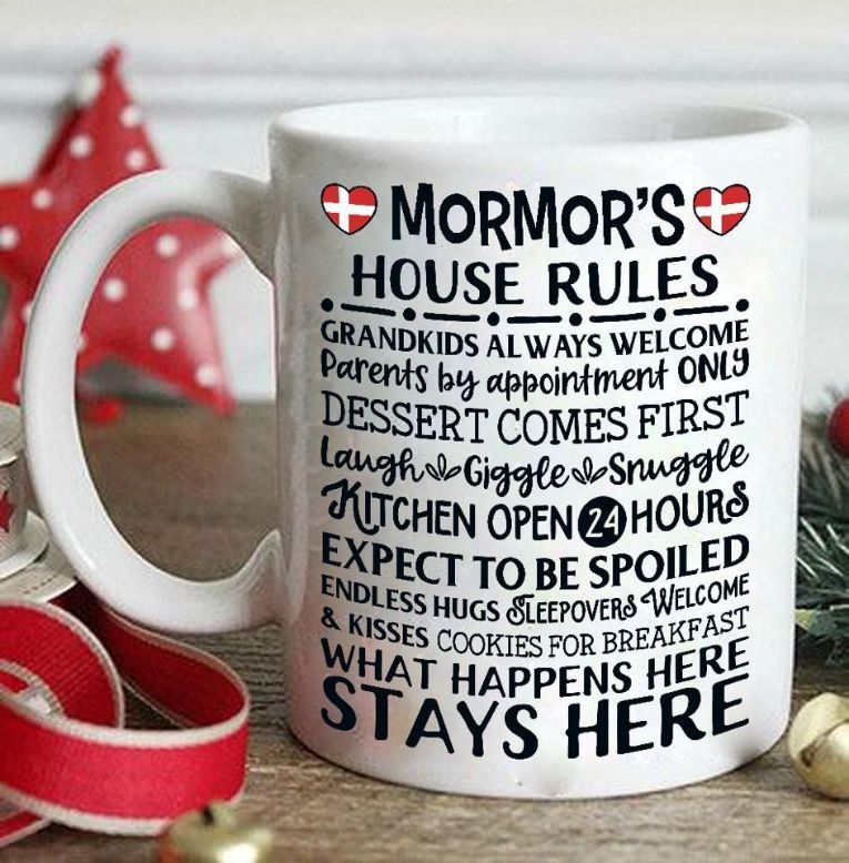 Mormor's House Rules Grandkids Always Welcome Parents By Appointment Only Dessert Comes First Laugh Premium Sublime Ceramic Coffee Mug White