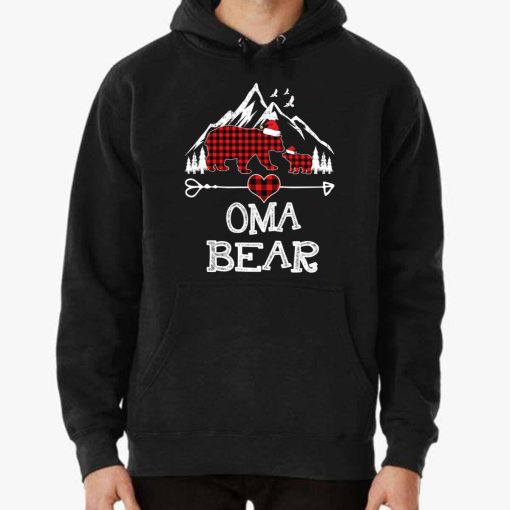 Christmas Oma Bear Plaid T-Shirt