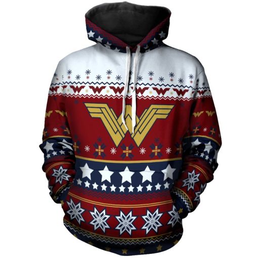 Xmas Wonder Woman Unisex Pullover And Zipped 3D All Over Print Hoodie
