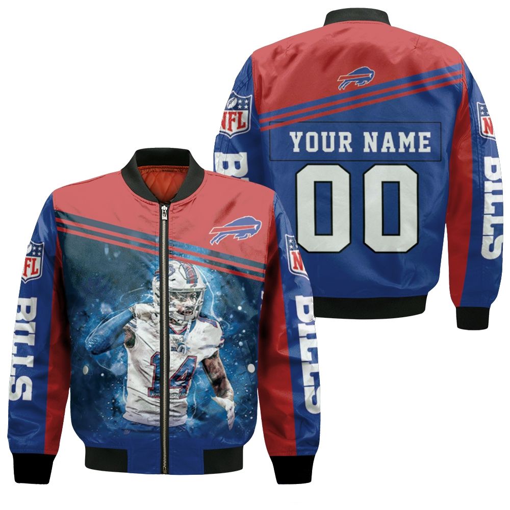 14 Stefon Diggs 14 Buffalo Bills Great Player 2020 Nfl Personalized 1 Bomber Jacket