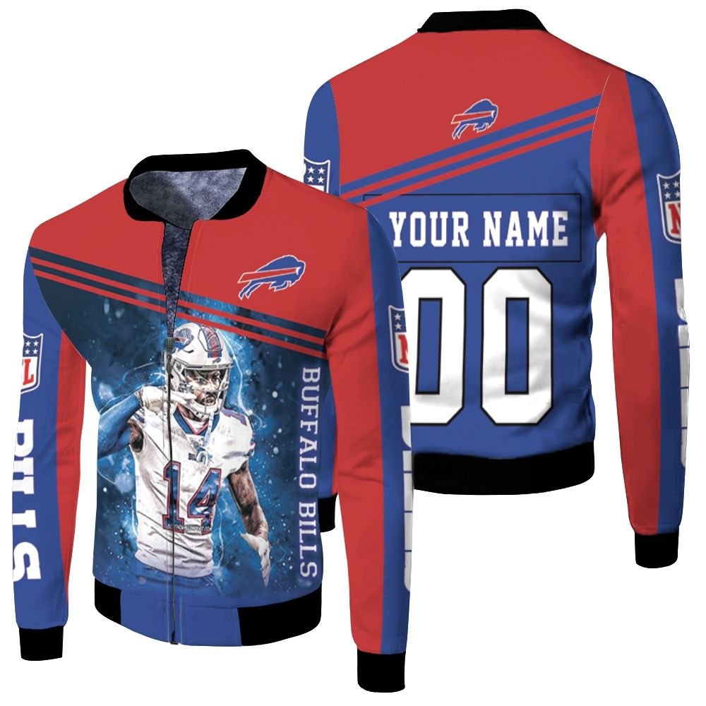 14 Stefon Diggs 14 Buffalo Bills Great Player 2020 Nfl Personalized 1 Fleece Bomber Jacket