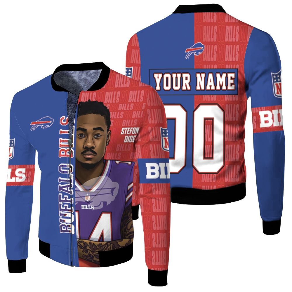 14 Stefon Diggs 14 Buffalo Bills Great Player 2020 Nfl Season New Version Personalized Fleece Bomber Jacket
