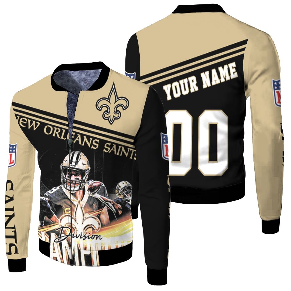 2020 Nfl Season New Orleans Saints Best Team Great Players Nfc South Division Champions Personalized Fleece Bomber Jacket