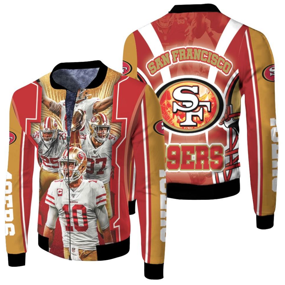 2021 Super Bowl San Francisco 49ers Nfc Division Champions Fleece Bomber Jacket