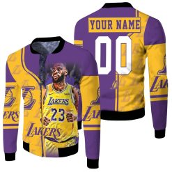 23 King James Los Angeles Lakers Nba Western Coference Personalized Fleece Bomber Jacket