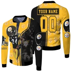 24 Justin Gilbert 24 Player Pittsburgh Steelers Personalized 2020 Nfl Personalized Fleece Bomber Jacket