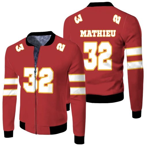 32 Tyrann Mathieu Kannas City Jersey Inspired Style Fleece Bomber Jacket