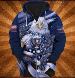 4th Of July Independence Day America Eagle 2 3d Zip Hoodie