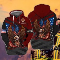 4th Of July Independence Day American Eagle Firefighter 3d Zip Hoodie