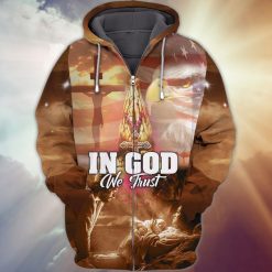 4th Of July Independence Day American Eagle Jesus In God We Trust 3d Zip Hoodie