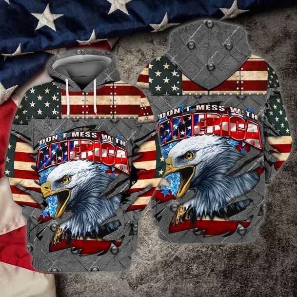 4th Of July Independence Day Do Not Mess With American Eagle 3d Zip Hoodie