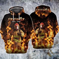 4th Of July Independence Day Firefighter First In Last Out 3d Zip Hoodie