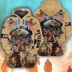 4th Of July Independence Day Memorial Day American Army Veteran Home Of The Free 3d Zip Hoodie