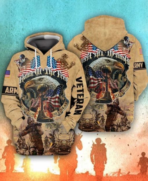 4th Of July Independence Day Memorial Day American Army Veteran Home Of The Free 3d Zip Hoodie