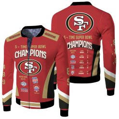 5 Times Super Bowl Champions San Francisco 49ers All Prizes 3d Fleece Bomber Jacket