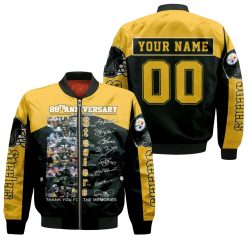 88th Anniversary 1933 – 2021 Pittsburgh Steelers Team Thank You For The Memories American Flag Personalized Bomber Jacket