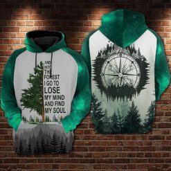 Compass And Pine And Into The Forest I Go To Lose My Mine And Find My Soul Over Print 3d Zip Hoodie