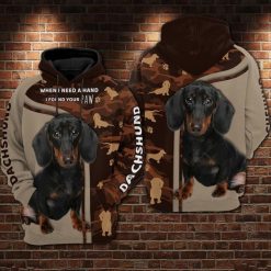 Dachshund When I Need A Hand I Found You Paw Over Print 3d Zip Hoodie