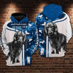 Dachshund When I Need A Hand I Found Your Paw Over Print 3d Zip Hoodie