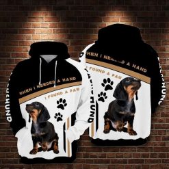 Dachshund When I Needed A Hand I Found A Paw 1 Over Print 3d Zip Hoodie