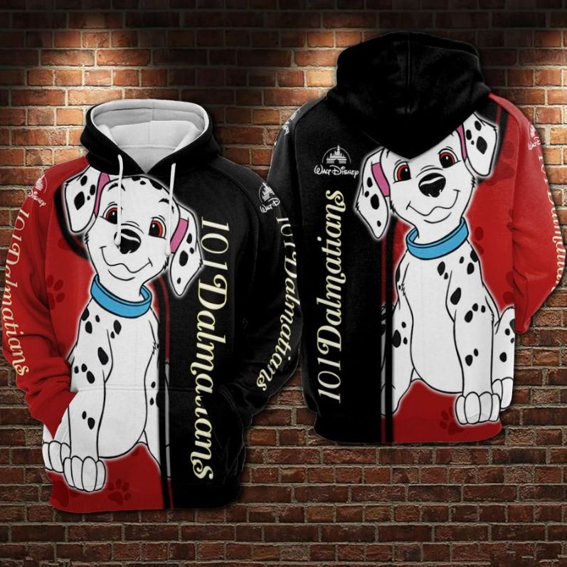 Dalmatians Cartoon One Hundred And One Dalmatians Over Print 3d Zip Hoodie