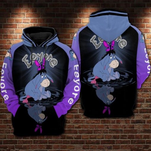 Eeyore And Butterfly Cartoon Winnie The Pooh Over Print 3d Zip Hoodie