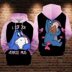 Eeyore Cartoon Winnie The Pooh I Lof Joe Verrie Must Over Print 3d Zip Hoodie