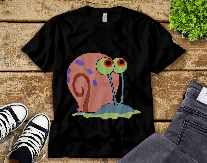 Gary Snail Funny Spongebob Squarepants Vintage Unisex Tee Adult T