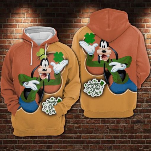 Goofy Movies Disney Happy St Patricks Day Irish Over Print 3d Zip Hoodie