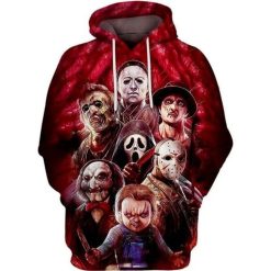 Halloween Horror Freddy Krueger Michael Myers Jason Leatherface Chucky 3d Hoodie