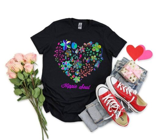 Hippie Soul Flower Heart Unisex T-Shirt